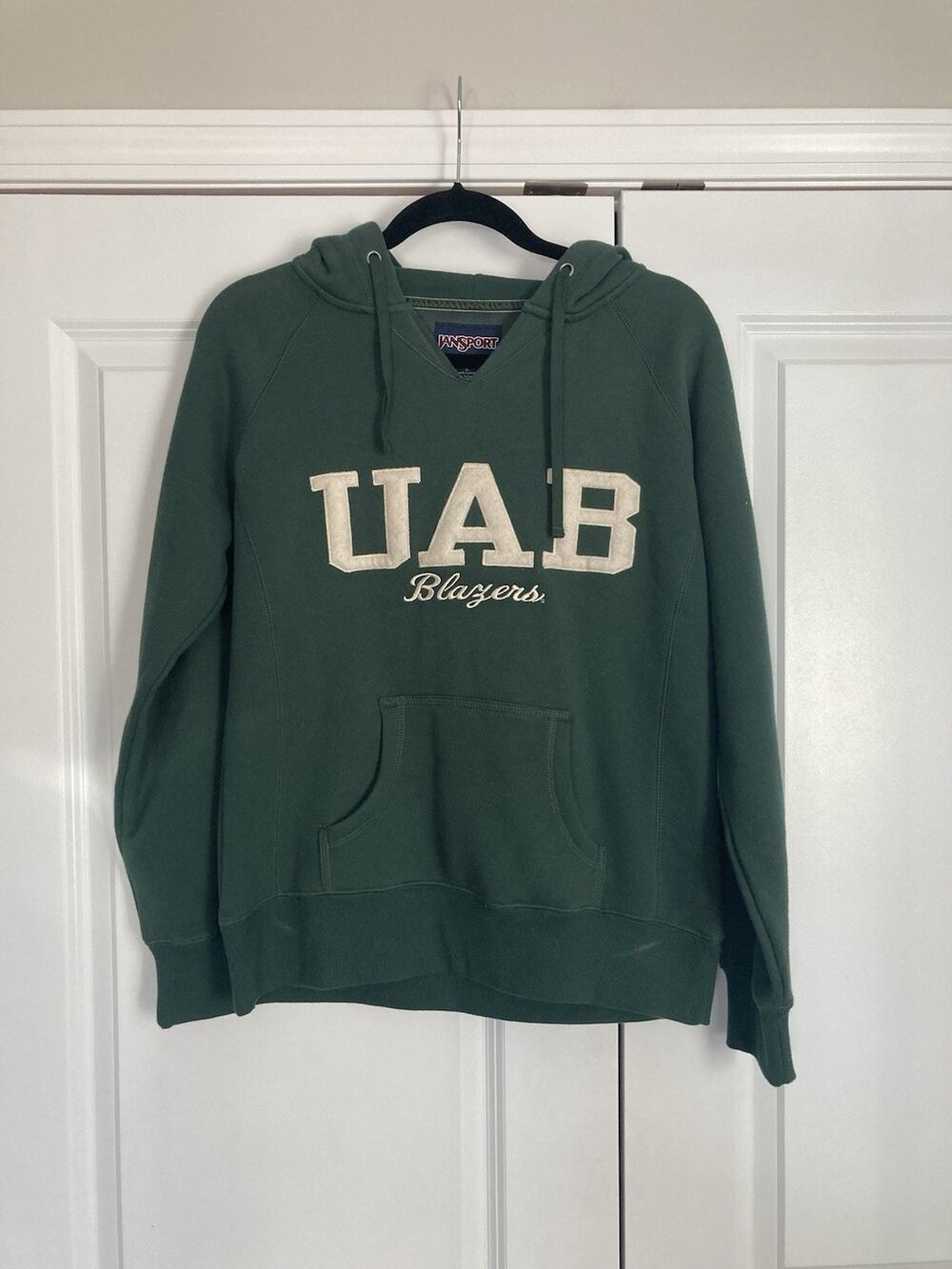 UAB Blazers Hoodie Sm Jansport Birmingham Alabama Dragon Logo Green Embroidered